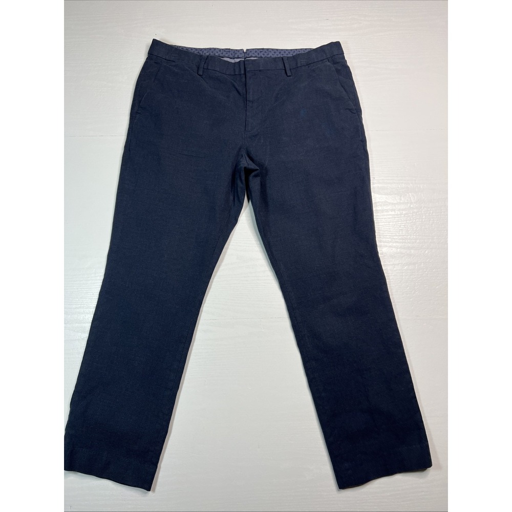 Bonobos Slim Fit Stretch Cotton Dress Pants Blue Mens Actual 38x29